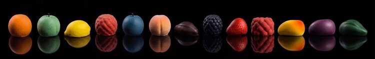 Alle smaken mousse cakes op een rij